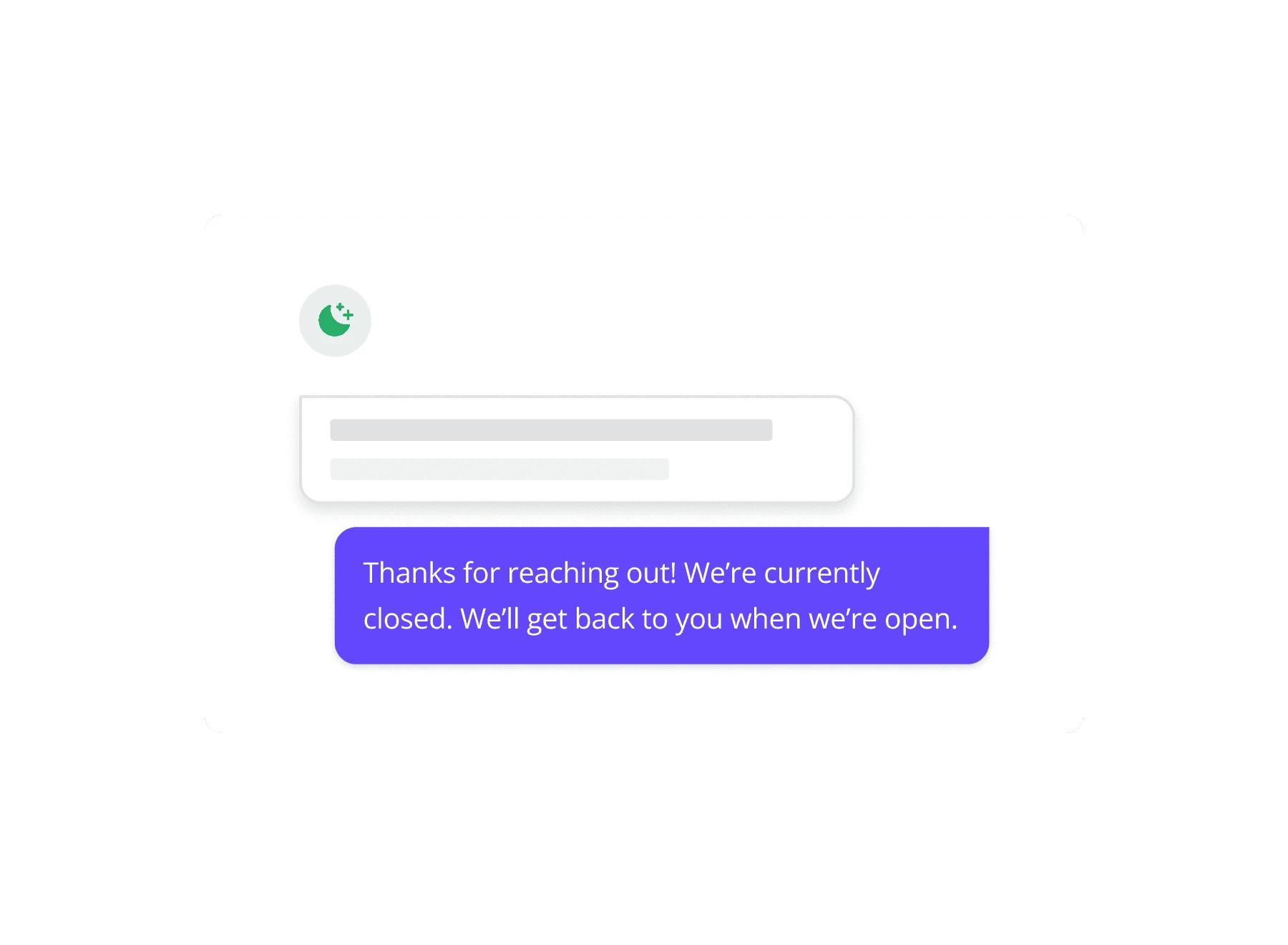 Dialbird after-hours auto-reply automatically responding to customer messages when the business is closed.