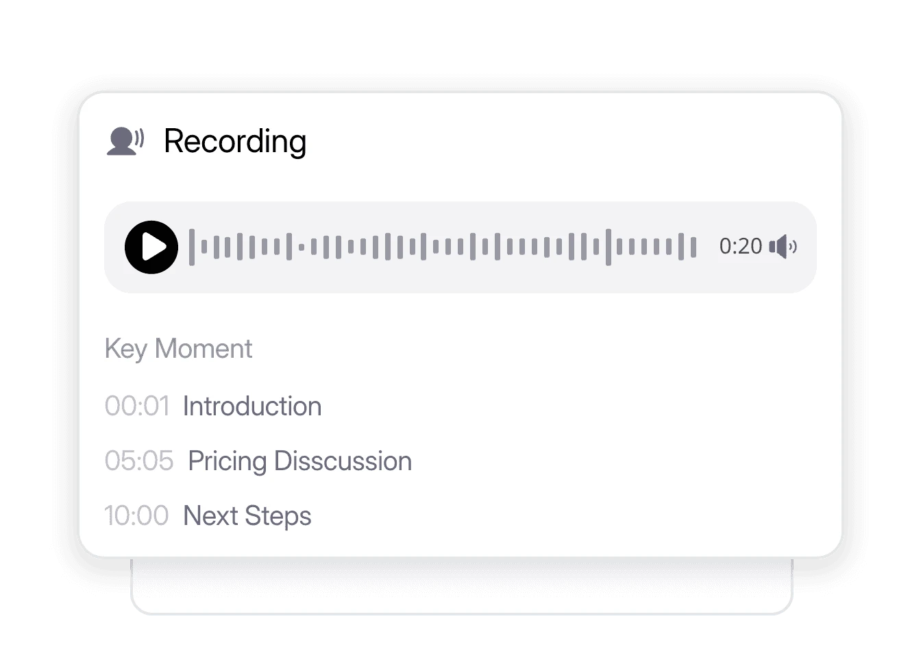 Dialbird recording business calls and showing key moments for easier review, training, and quality control.