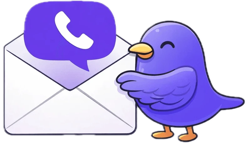 Dialbird mascot holding an envelope with a phone call message icon above it.