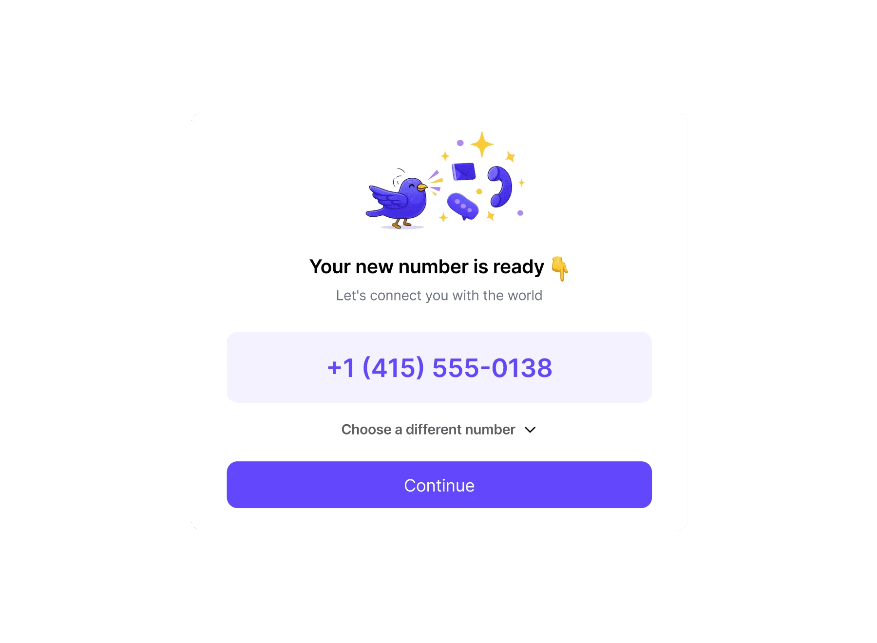 Dialbird click-to-call showing a business number ready to dial directly from the browser.