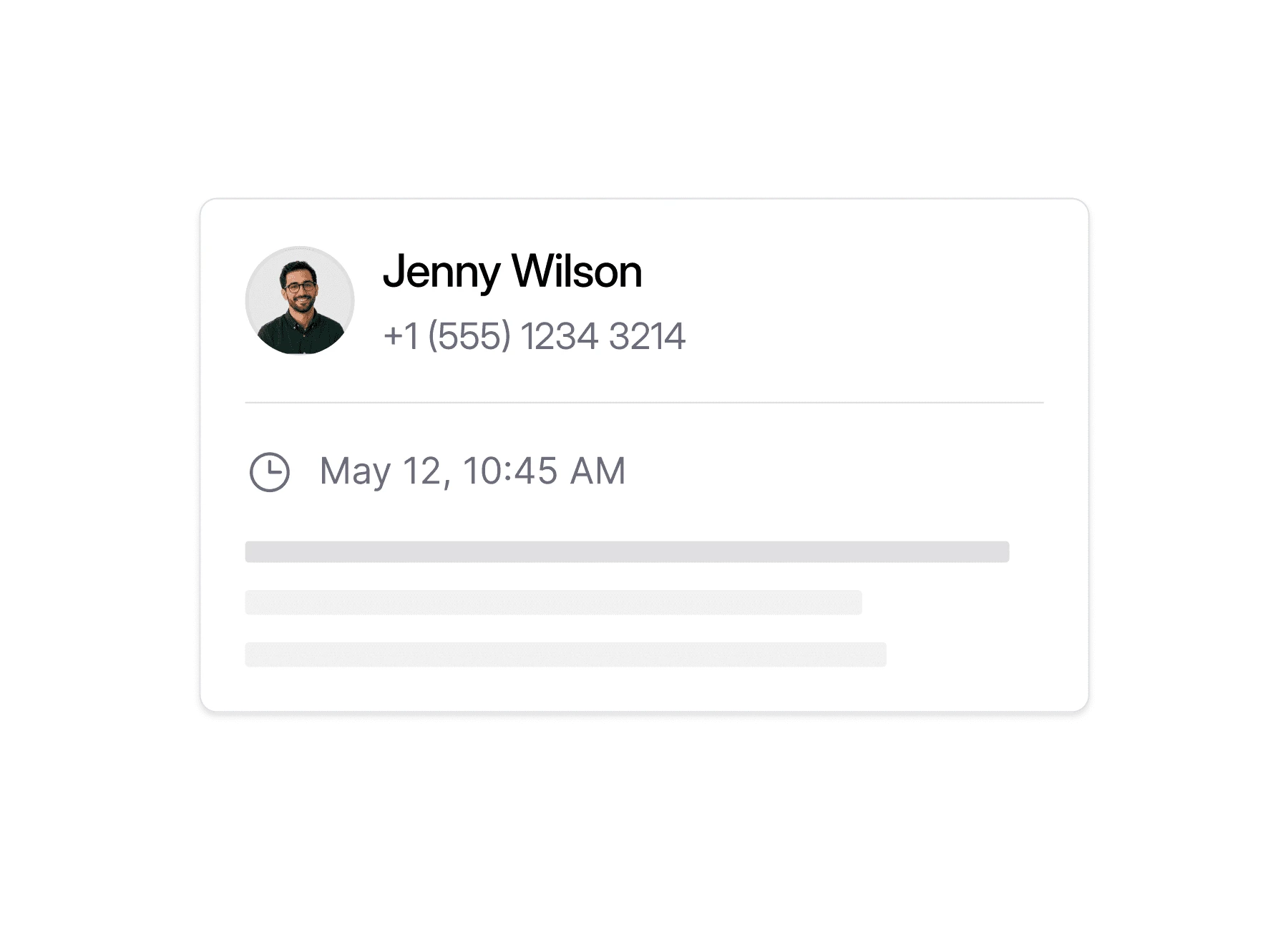 Dialbird contact notes showing shared customer information and notes available to the team.