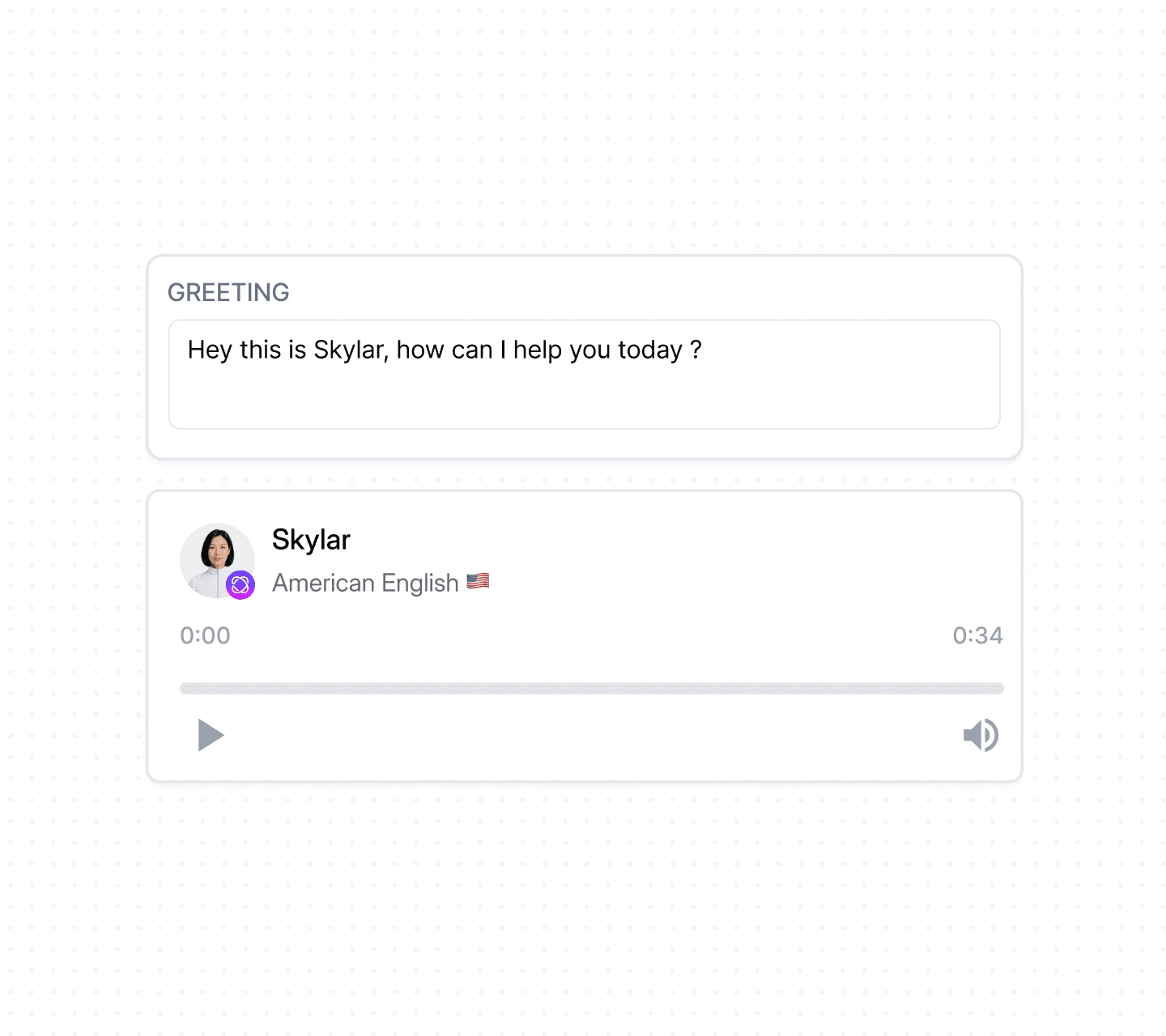 Dialbird AI Receptionist using a custom professional greeting to welcome callers at the start of each call.