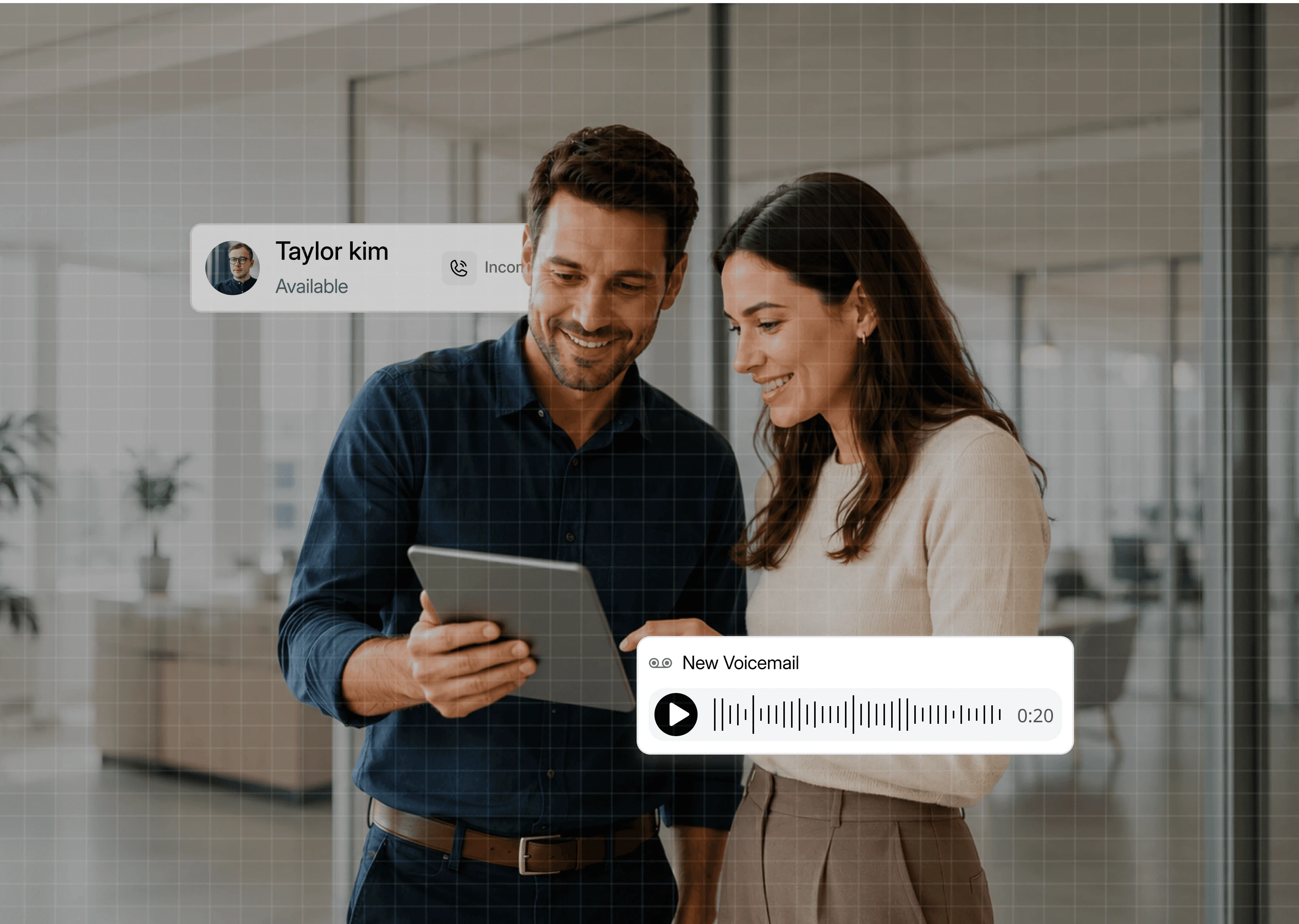 Dialbird toll-free business number showing an available team member and a recorded customer voicemail for easy call handling.