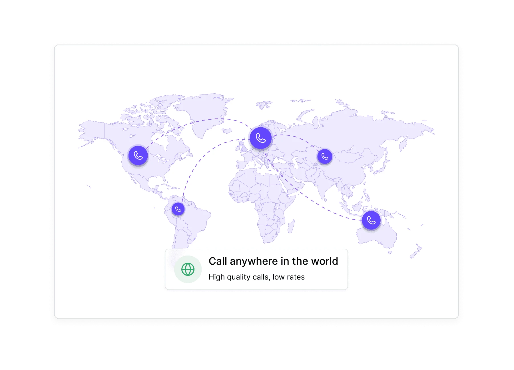 Dialbird international calling connecting business calls to customers across multiple countries.