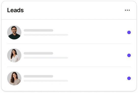 Dialbird lead list showing multiple property enquiries ready to be assigned and followed up by the real estate team.
