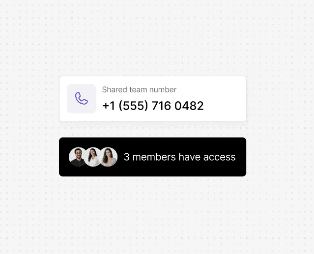 Dialbird shared business number showing multiple remote teammates using the same number to stay reachable for customers.