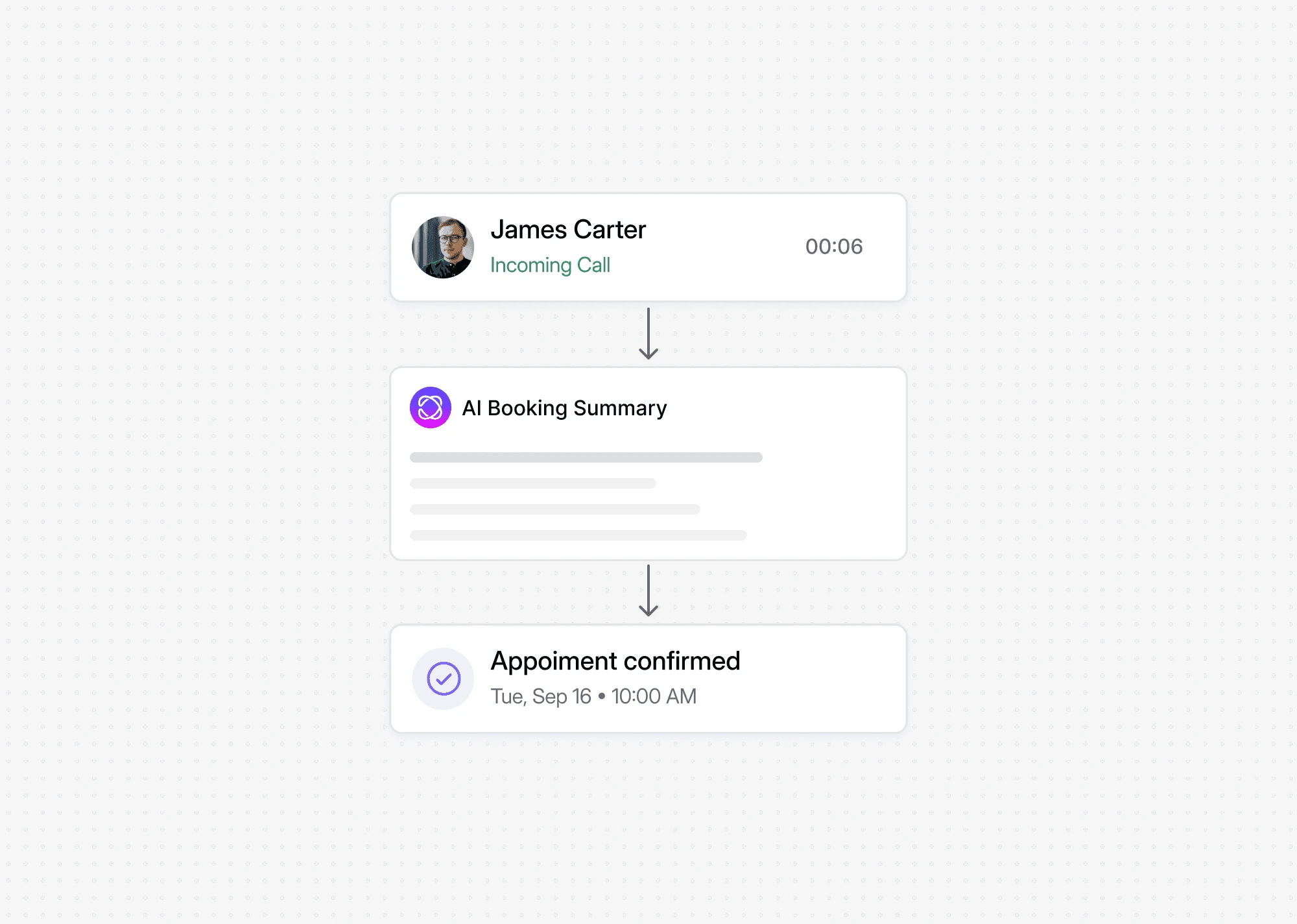 Dialbird AI agent finding an available time and booking a customer appointment directly during the call.