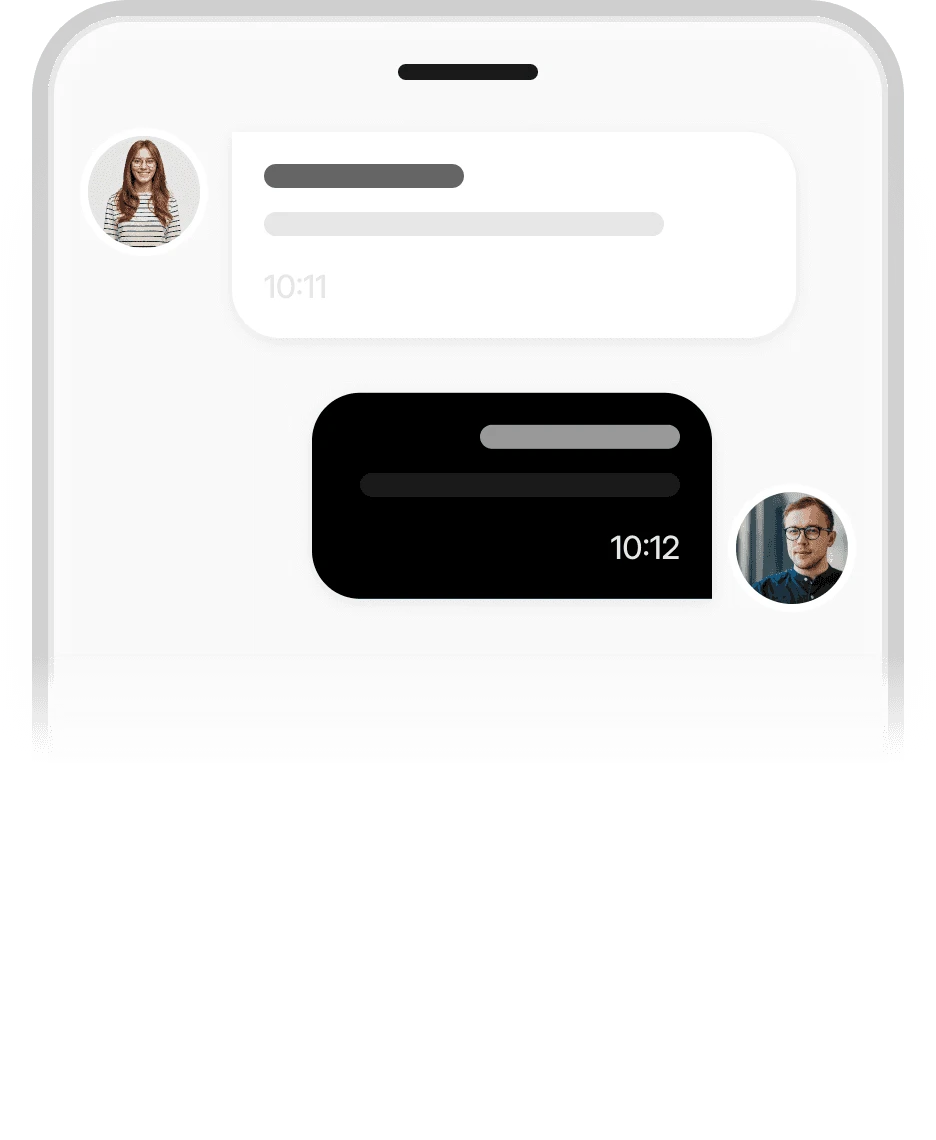 Dialbird business messaging showing customer conversations managed from one shared business number.